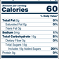 Orange Glucose Gel Nutrition Label